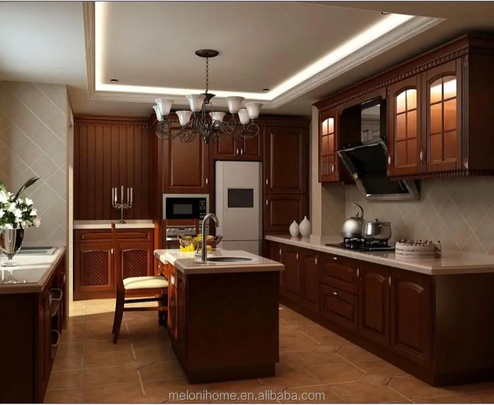MDF PVC Furniture Modular Kitchen Designs for Small Kitchens,Oak Wood Furniture