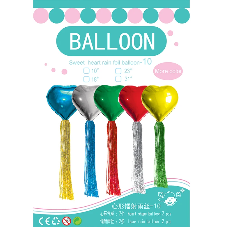 
Wholesale inflatable foil heart shape balloon stick laser rain 