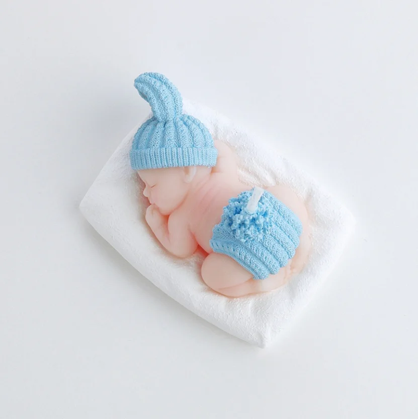 Wholesale Smokeless Baby Boy And Girl Candle Birthday Party Gift Baby Shower Candle Favors