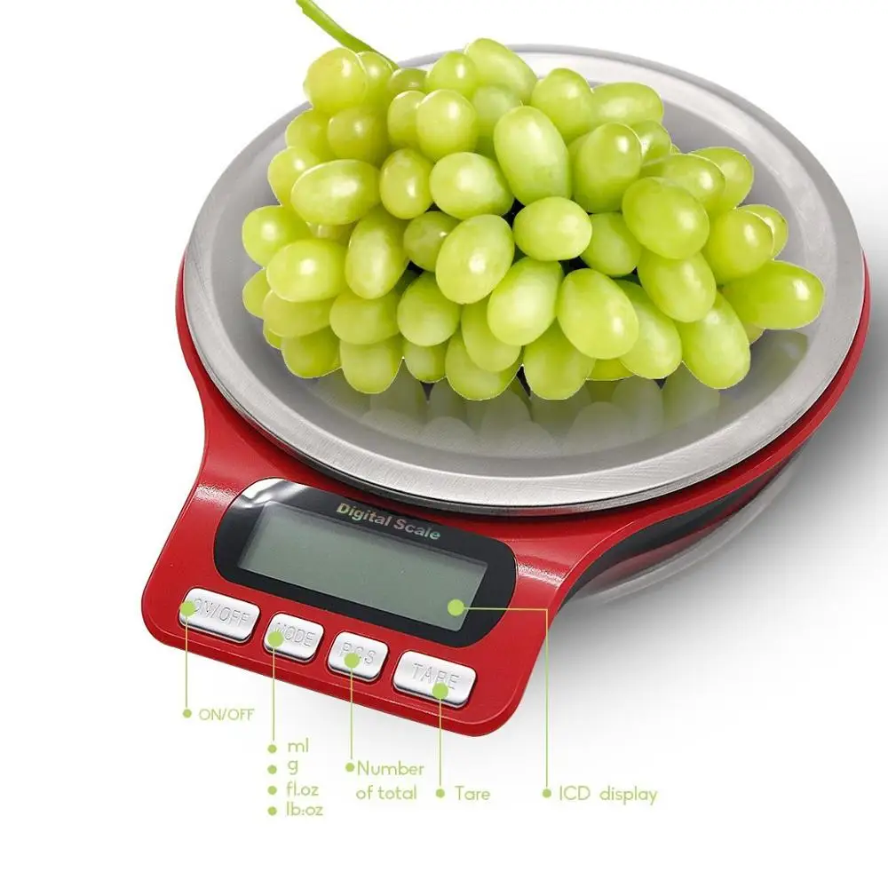 Digital Scale, Electronic Kitchen Food Small Weight Scale 1g-5kg with 6 Weighing Modes ( g oz ozt dwt gn ct )