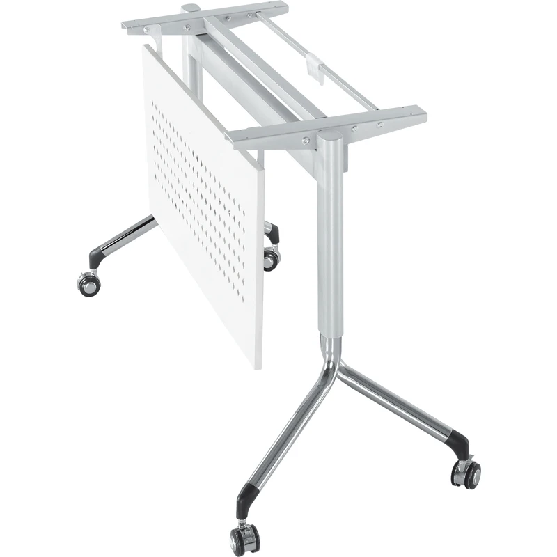Factory Direct Sale Melamine Mental Base Table Furniture Leg Steel for Table Modern with Wheel Training Folding Desk
