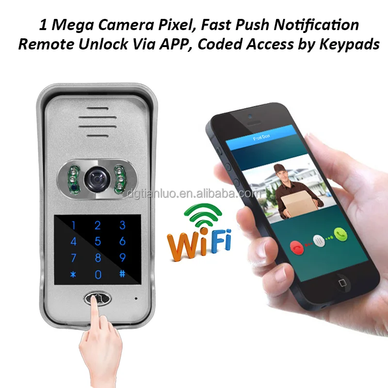 Entrance Door Password Unlock 720P Android Camera Intercom IP Video Intercoms