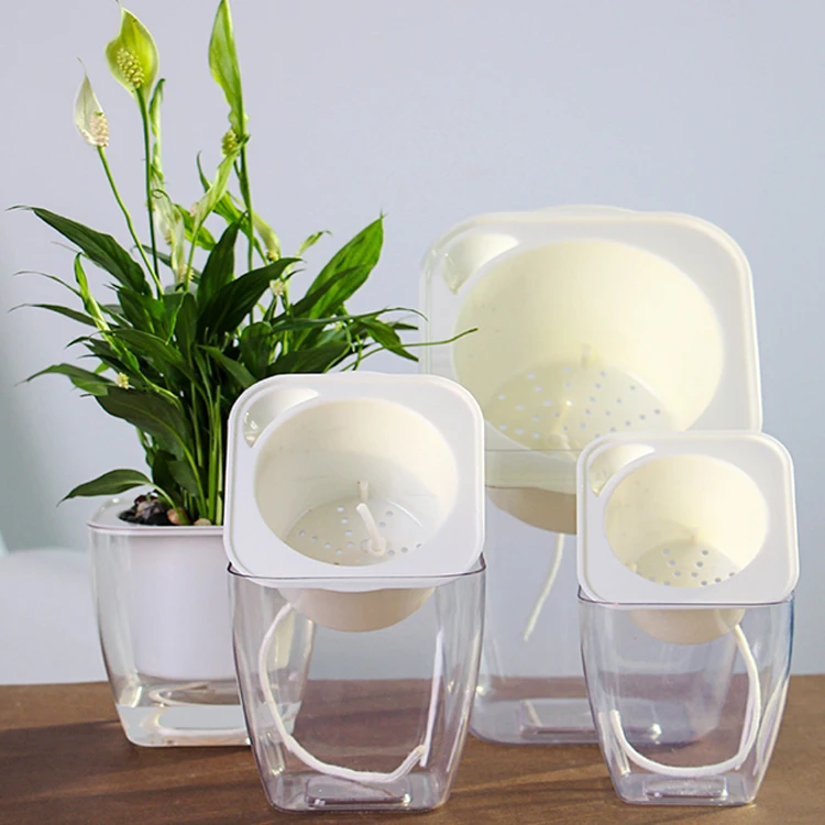 self watering flower pot indoor decorate garden plastic flower pot