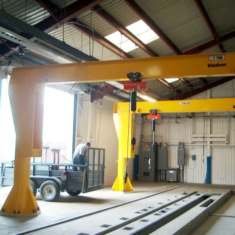 China Moving 3 Ton International Standard Pillar Mounted Floor Wall Cantilever Jib Crane With hoist
