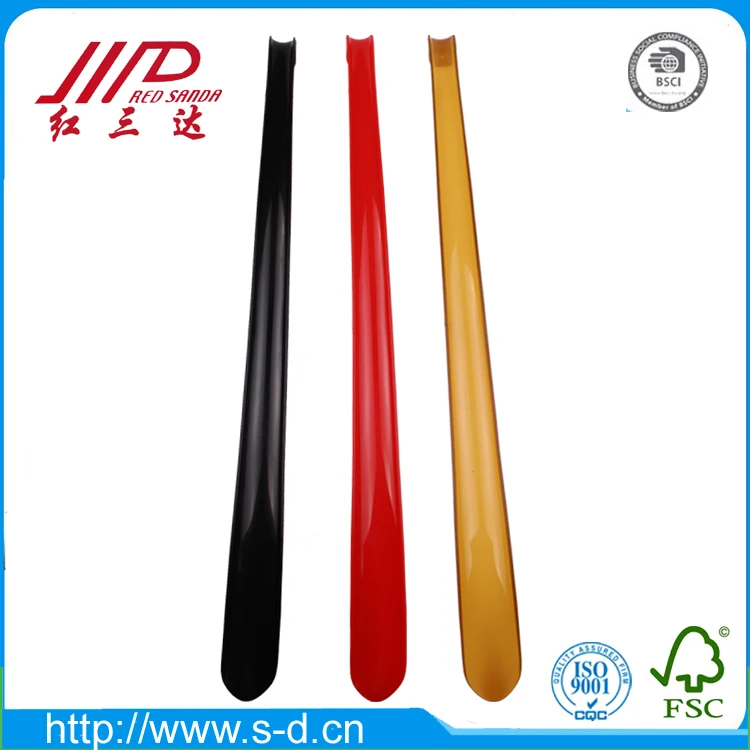 57cm long plastic shoe horn fancy custom logo shoe helper with dressing stick