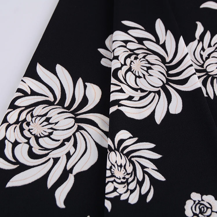 220GSM polyester elastic ITY screen flower printing fabric