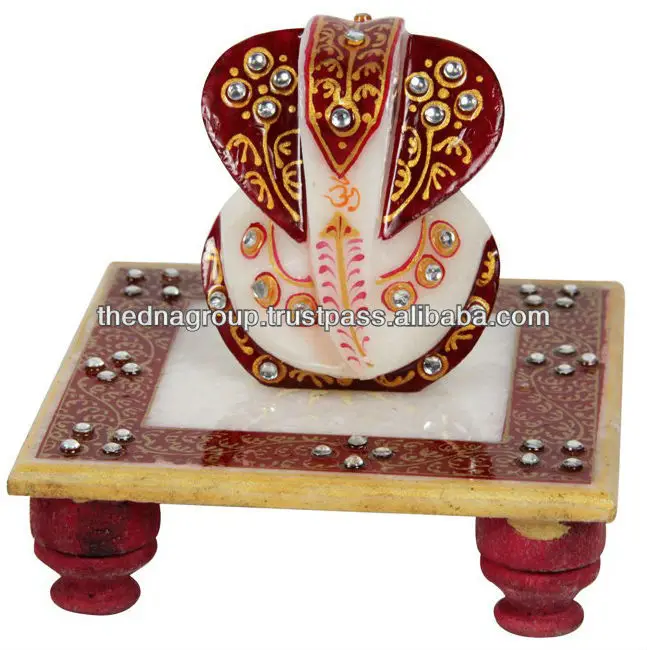 Marble Decorative Ganesh Chowki
