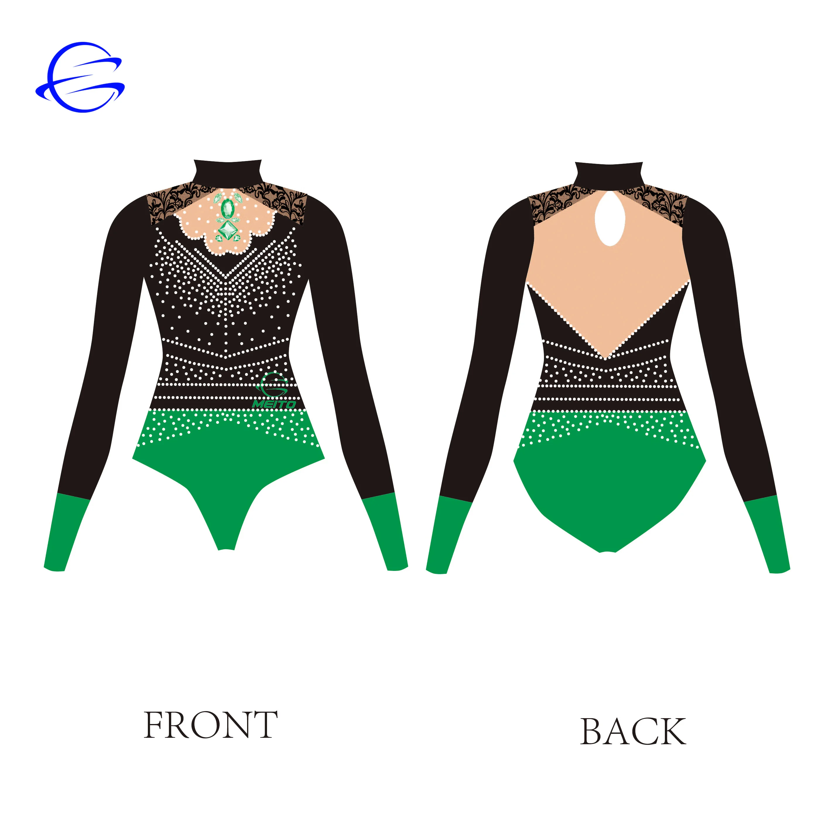 Custom Your Own Design Breathable Custom Long sleeves Digital Sublimation Spandex Fabric  Women Gymnastic Leotard