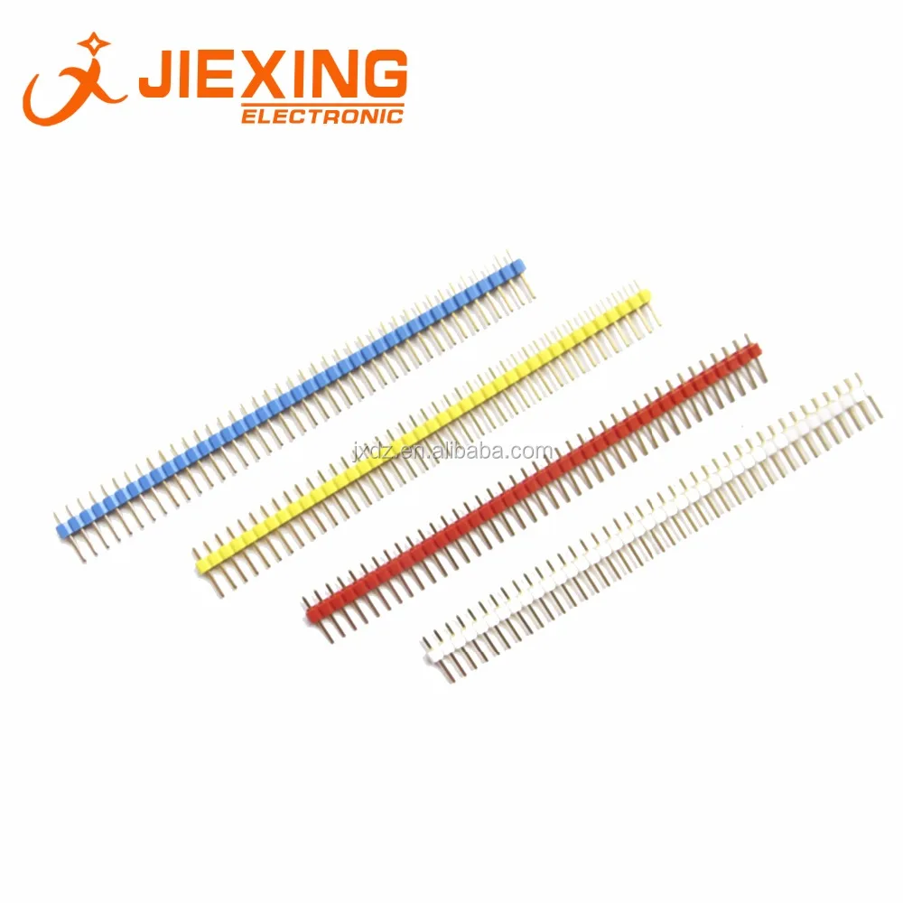 2.54mm 1X40pin Colorful pin header gold plated RoHs Black/White/Red/Yellow/Green/Blue