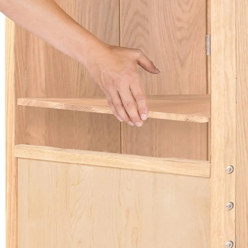 Heartwood Kitchen Helper Stool Solid Oak Premium Solid Wood Adjustable Height Foldable Cooking Step Stool Tower