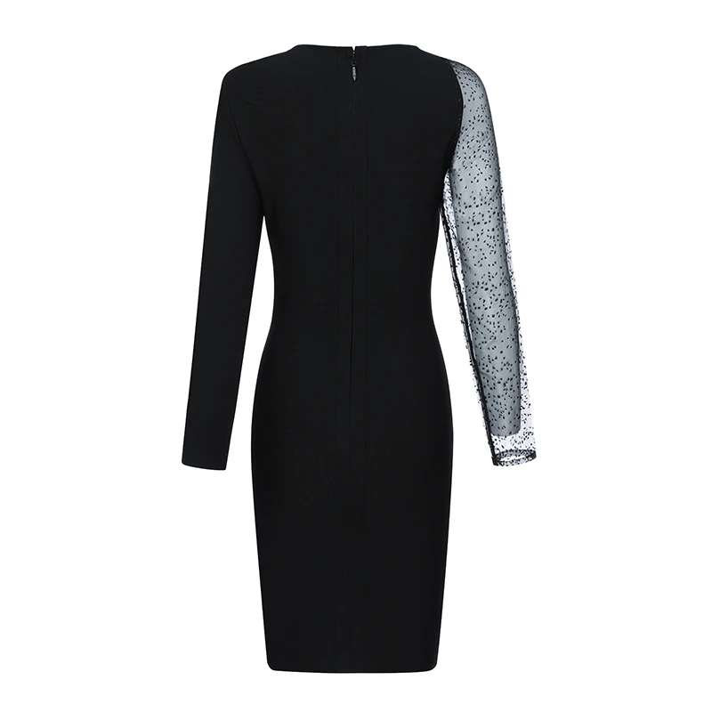 2019 Summer New Collection Long Sleeve Slim Fit Rhinestone sexy party dress club dress Bandage Evening Dress