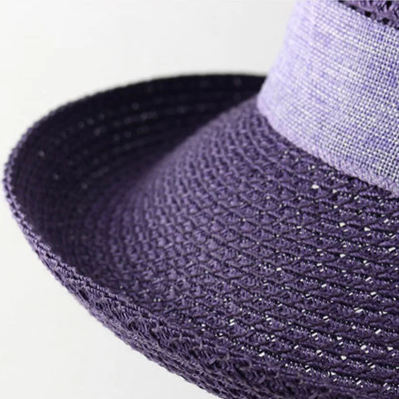 Summer Vacation Beach Style Femme Ladies Wholesale Sun Hats Big Wide Brim Foldable Straw Sunbonnet Floppy Cloche Hat For Women