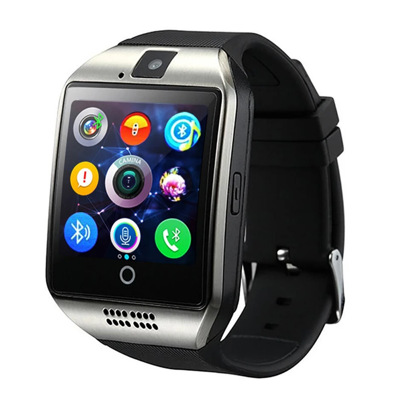 
Hotsale BT Camera Smart Watch with Facebook Whatsapp Twitter Sync SMS Q18 Support SIM TF Card For IOS Android Smartwatch 