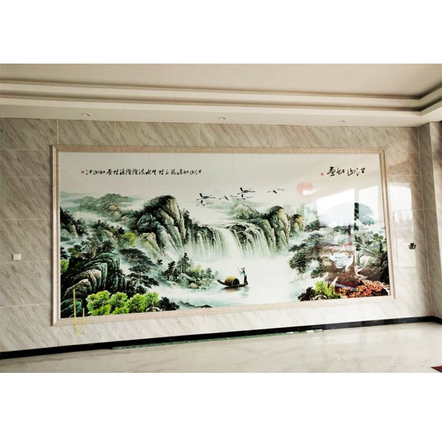
Cheaper 8D Printing Interior living room TV Background UV Coated Marble Sheet Decorative Wall Panel 