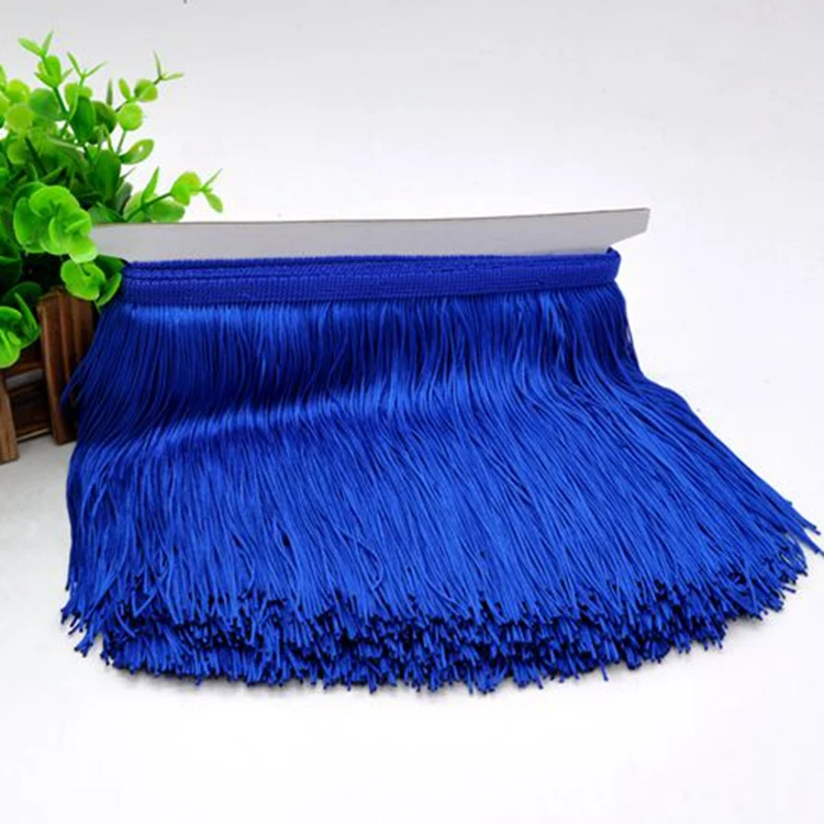 Wholesale More Colors 15CM Polyester Silk Fringe Trimming two way color tassel fringe for dances dress fringe