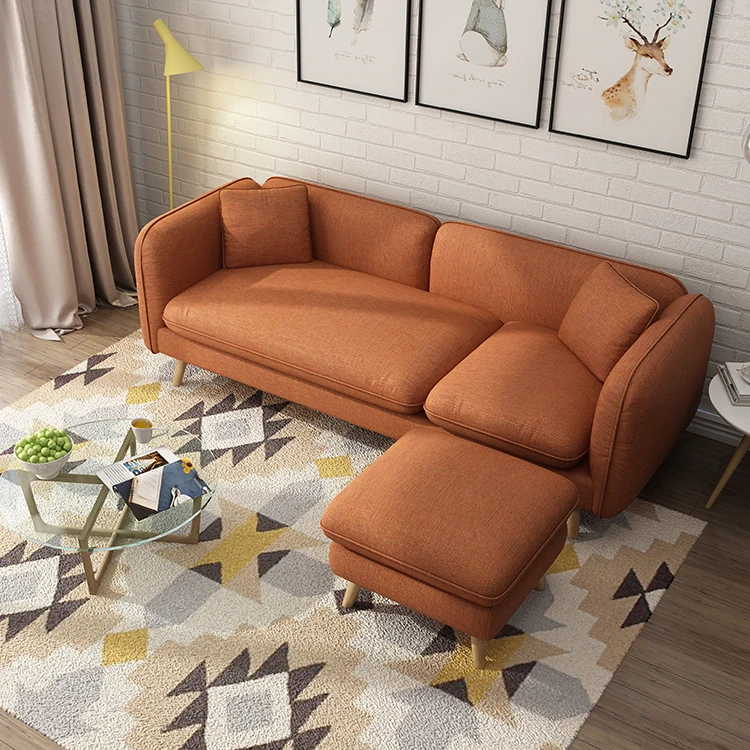 Simple Living Room 3 Seater Sofa  Modern Sofa Cum Bed Sectional Fabric Sofa