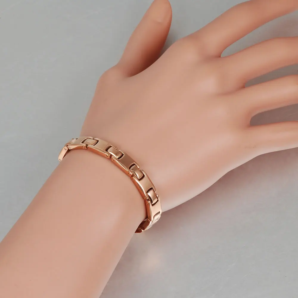 Energinox wholesale rose gold blood pressure Bio Magnetic Bracelet