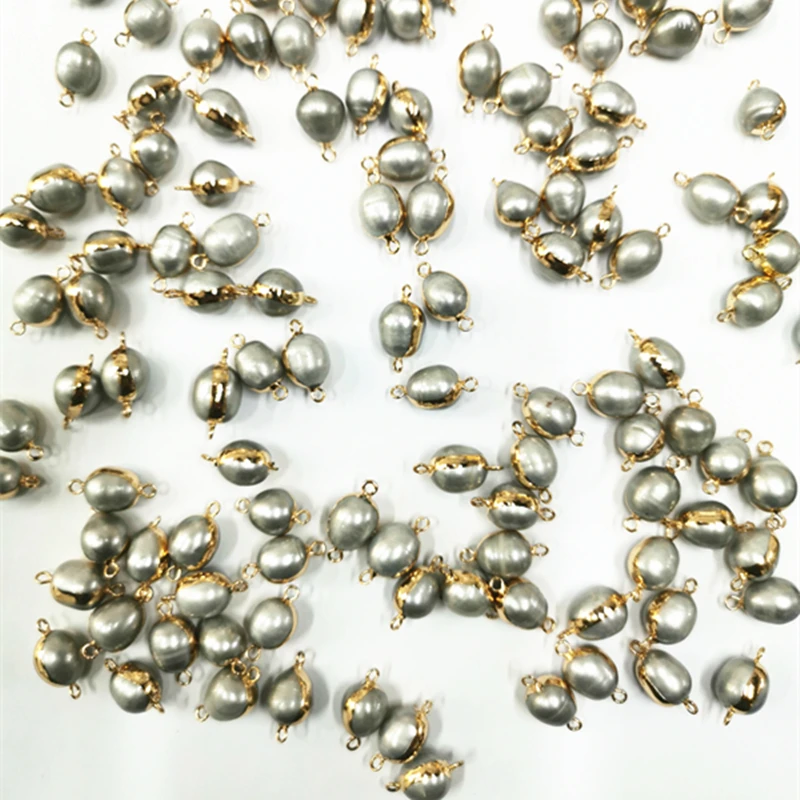 
New Freshwater Baroque Pearl Connector 18K Gold Plated Double Hook DIY Pearl Jewelry Accessories 