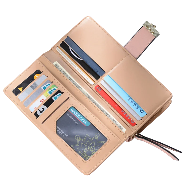 Betterbag Long fashion Clutch bag Hollowing out Leaf Sequined decorative zipper Hasp leather women clutch wallet