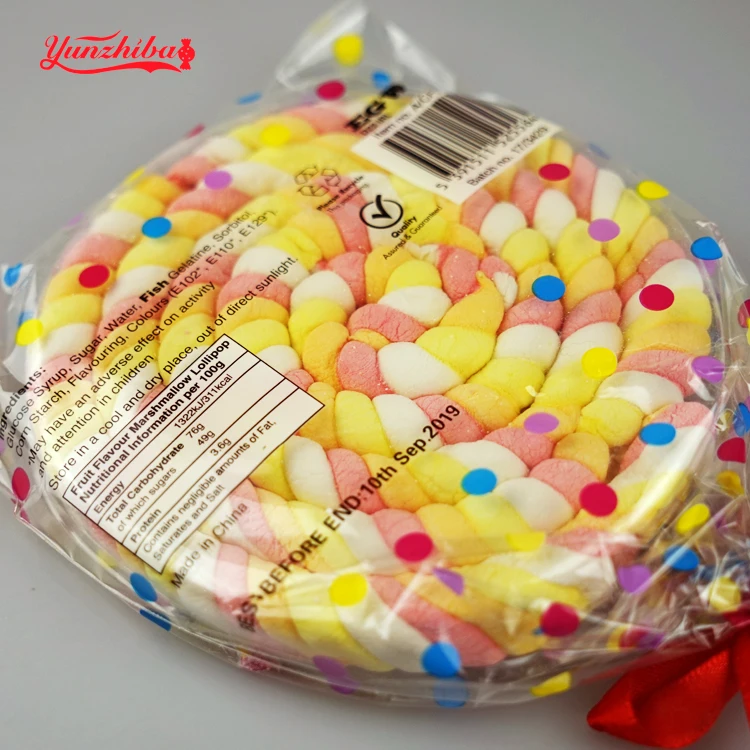 
Factory Direct Sale Artificial Marshmallow Lollipops In Soft Candies 