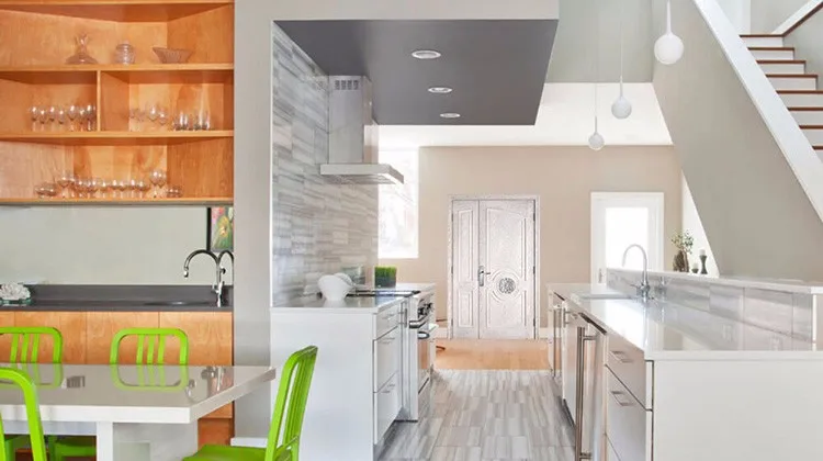 Американский стиль новый дизайн большие деревянные двери белая картина дверь мама и сын для