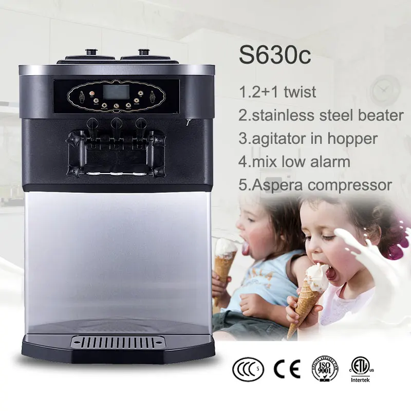 best selling low price rainbow soft serve ice cream machine