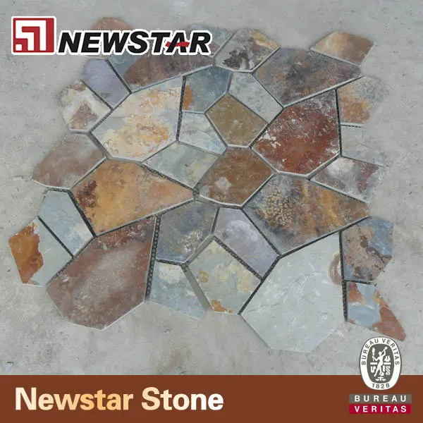 Натуральная коричневая шиферная плитка, ассиметричный шифер, шиферный камень