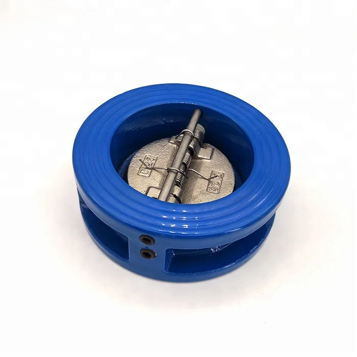 Double disc ductile cast iron dual plate wafer type check valve