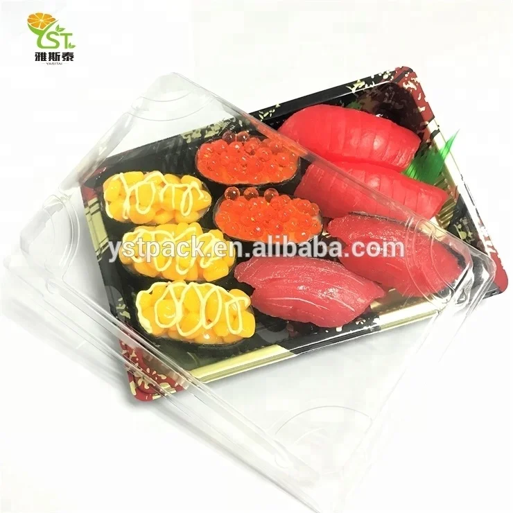 Biodegradable Disposable Plastic Sushi Packaging Boxes With High Quality Lid