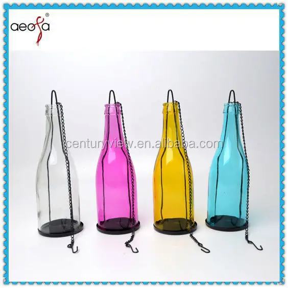 Aeofa Factory direct creative idyllic glass wine bottle cutting candlestick glass lampshade living room decoration