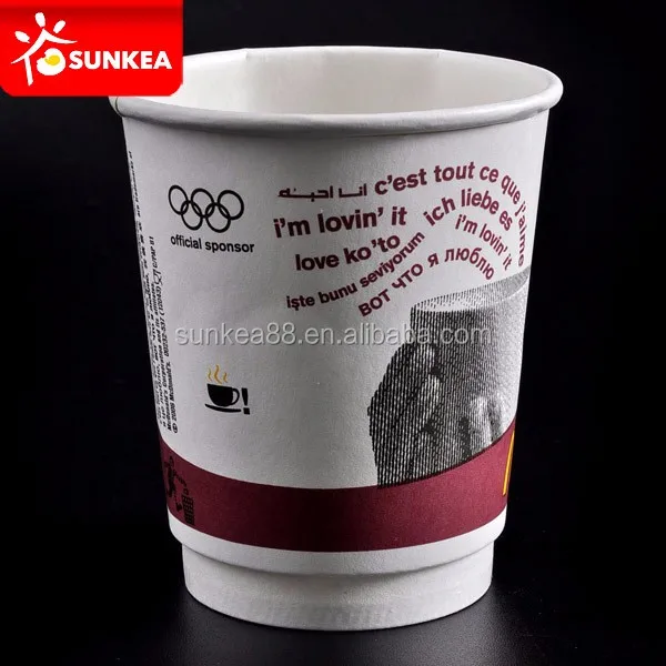 Disposable Paper Coffee Carton Cup Craft Paper Double Wall Food & Beverage Packaging for Coffee in Cardboard Embossing Accept