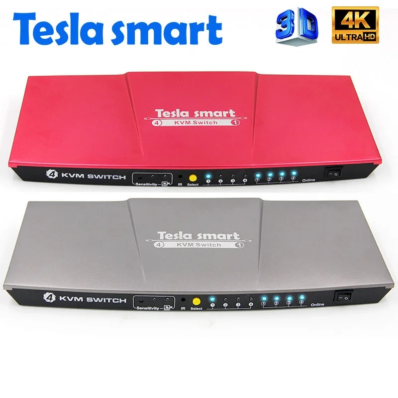 TESmart New Arrival 4 Port HD Source Switch HDMI 4k Video USB 2.0 Out Switcher