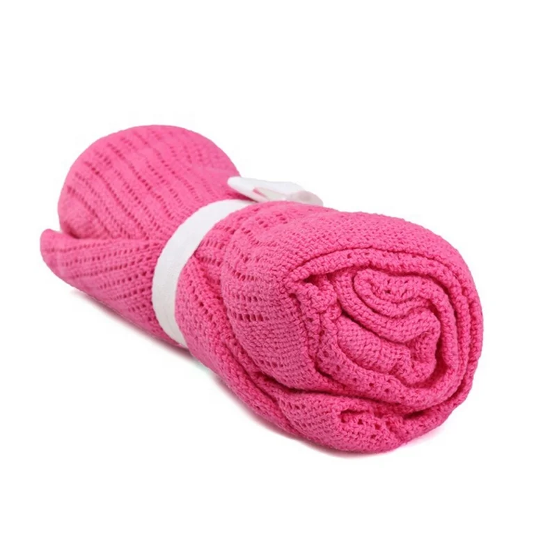 Newborn Blankets Super Soft Cotton Crochet Summer 80*100cm Sleeping Bed Supplies Hole Wrap Air-conditioning Blanket For Baby
