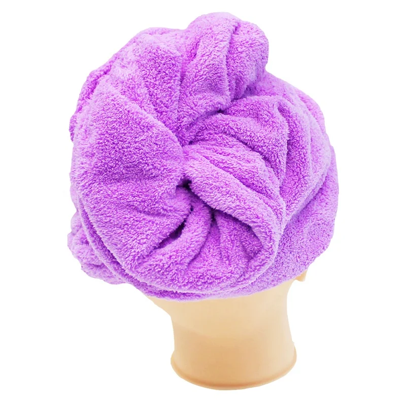Microfiber Hair Towel Ultra Absorbent Fast Drying The Perfect Haircare Anti-Frizz Turban Never Falls Off for Drying Curly Hair