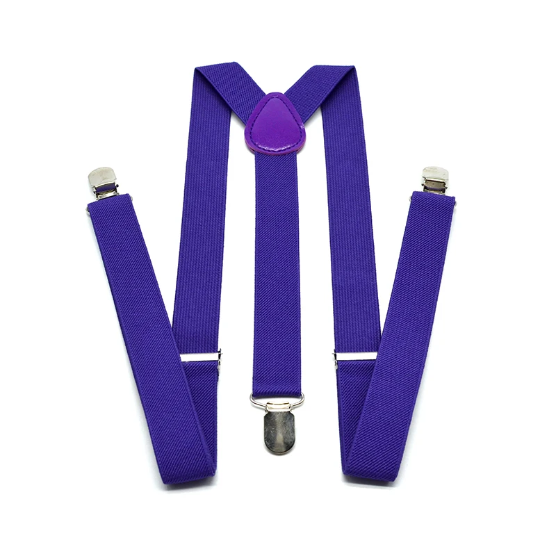 Men Suspenders Wholesale Men Suspenders 3 Clips Pure Color Multi  to Choose  Style Adult Size 120-110cm 2.5 cm Width Cheap