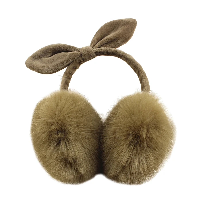 
Fashion Snowy Ladies Faux Fur Bow Thermal Ear Cover Earmuffs 
