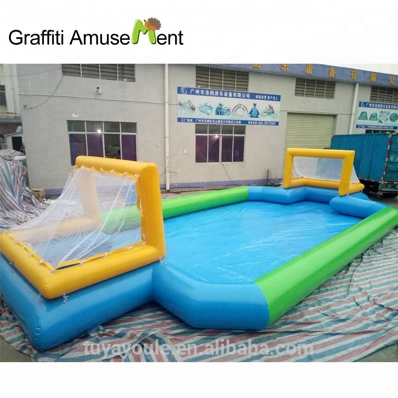 
Cheap price PVC0.9mm 6*12m inflatable football court water soccer court inflatable soccer filed 