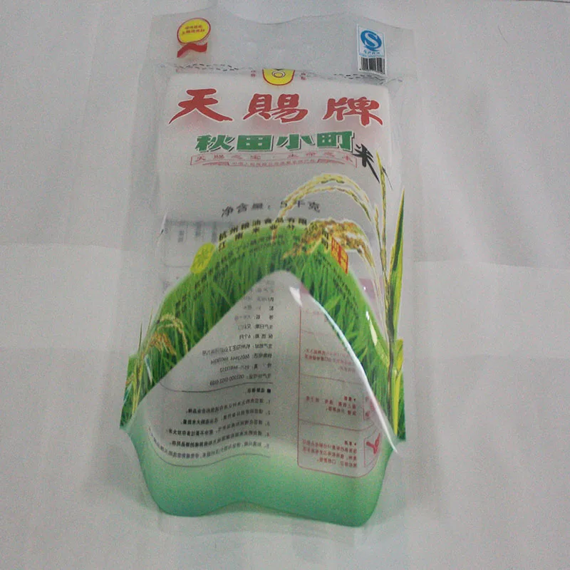 
Empty Rice Bags Transparent Custom Handle Plastic Disposable Accept with Printing Food Vacuum Bag Heat Seal Gravure Printing 