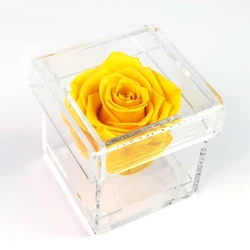 custom clear acrylic perspex flower rose box for single rose