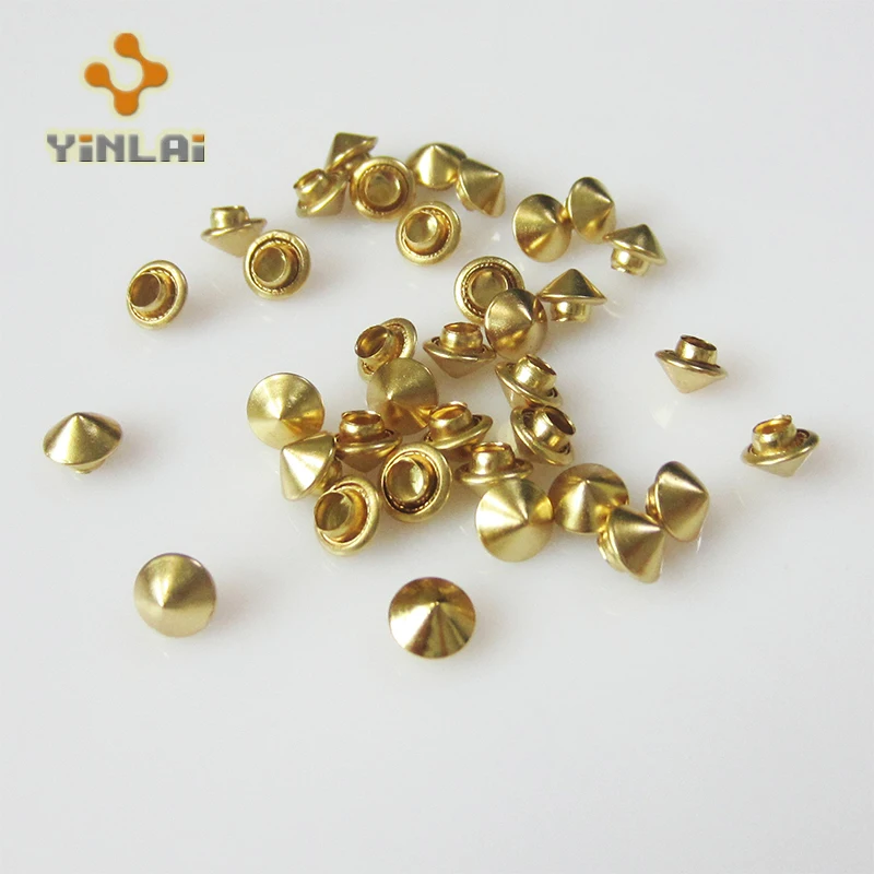 6mm pointed cone metal rivet for leather