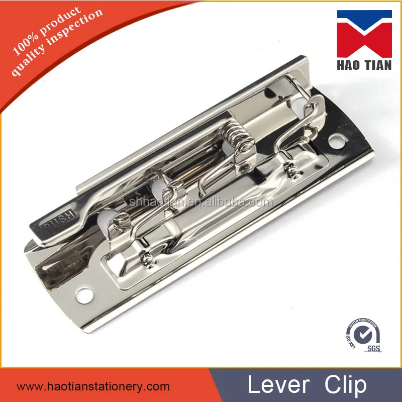 Office supply lever paper clip, paper hanging clip, spring clip for A4 paper file folder