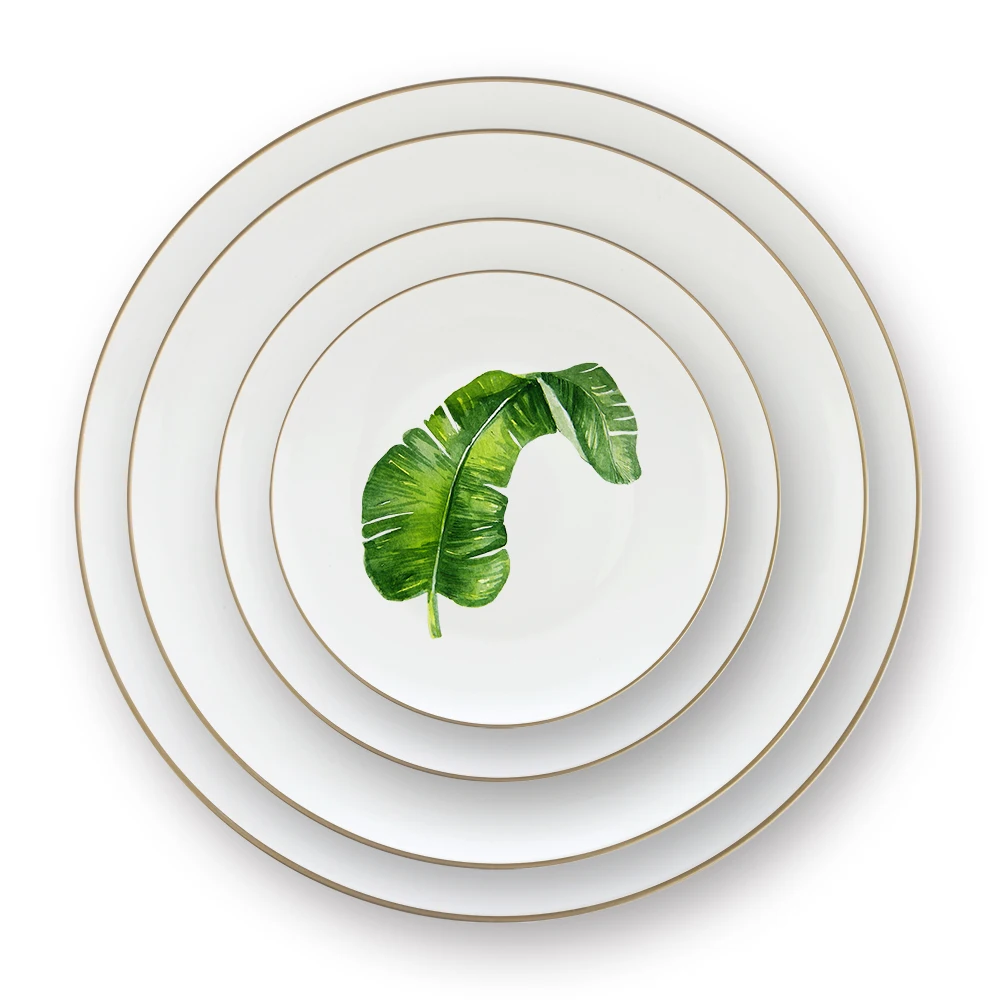 leaf spring ceramic plates wholesale tableware with quality chinese products
