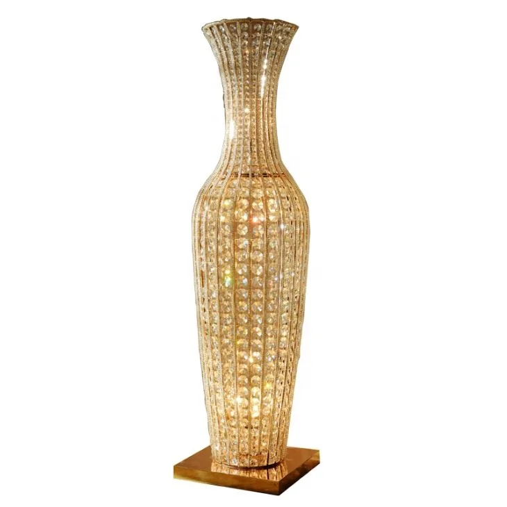 Special design vase shape crystal Italian style led floor lamp hotel hall restaurant standard lamp