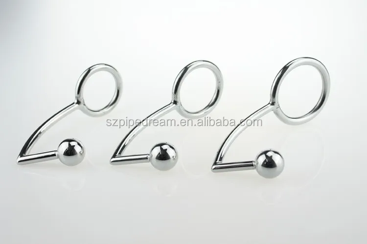 Stainless Steel Metal Male Anal Hook  Penis Chastity Lock Fetish Cock Ring