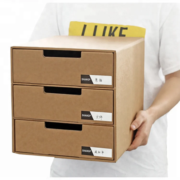 Специальная многослойная складная картонная коробка для хранения из крафт-бумаги настольный органайзер файлов