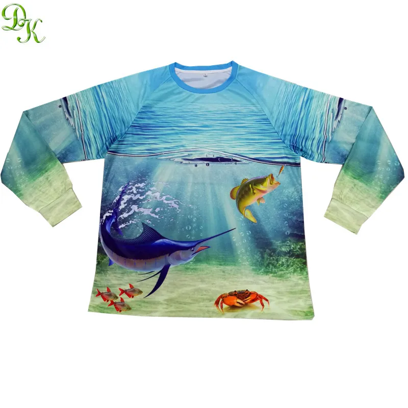 100% polyester uv protection long sleeves fishing shirt 50+