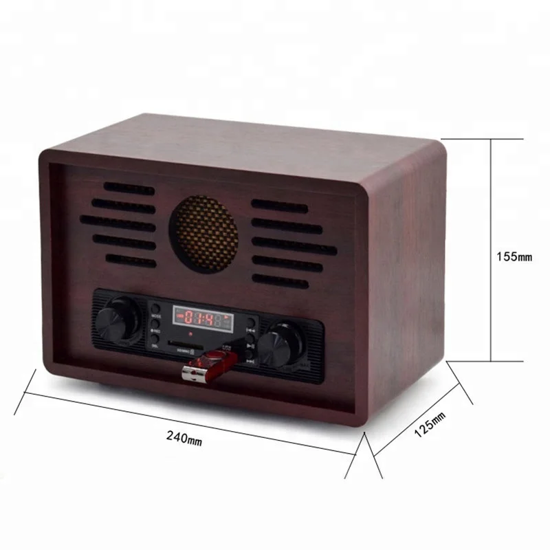 multi functions factory supply 2019 hot sale portable blue tooth antique  radio with USB SD play& recording