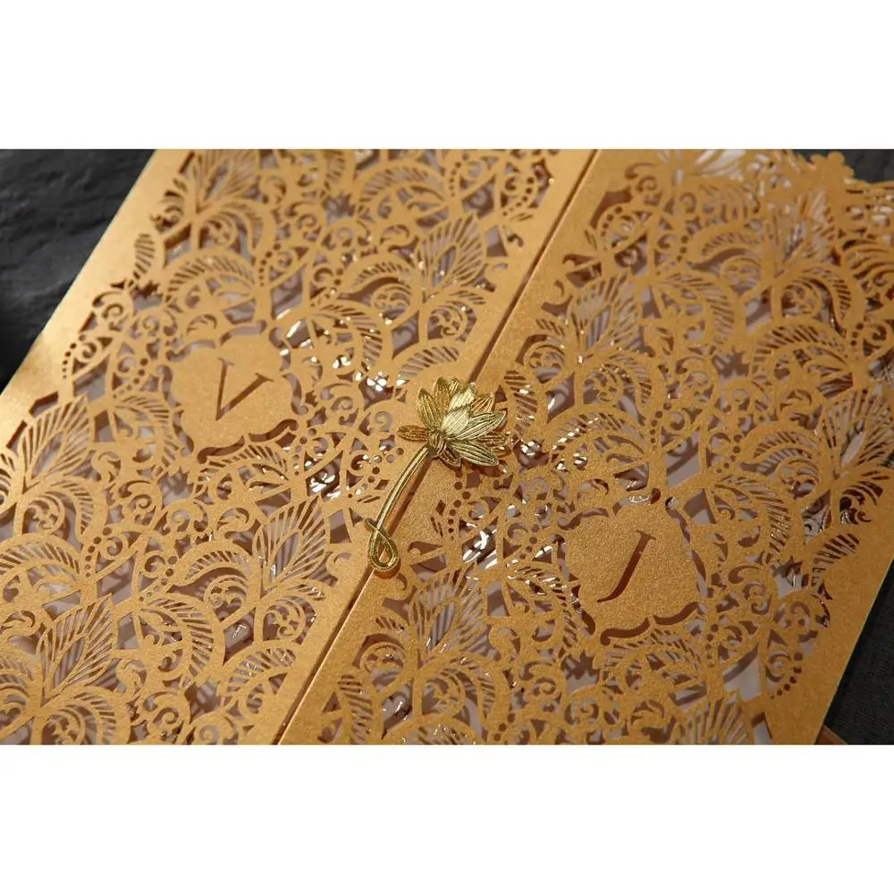Handmade wedding cards marriage invitation arabic laser cut wedding invitation cards luxury wedding invitation