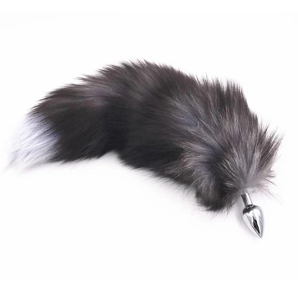Metal adult toys fox tail anal plug for women
