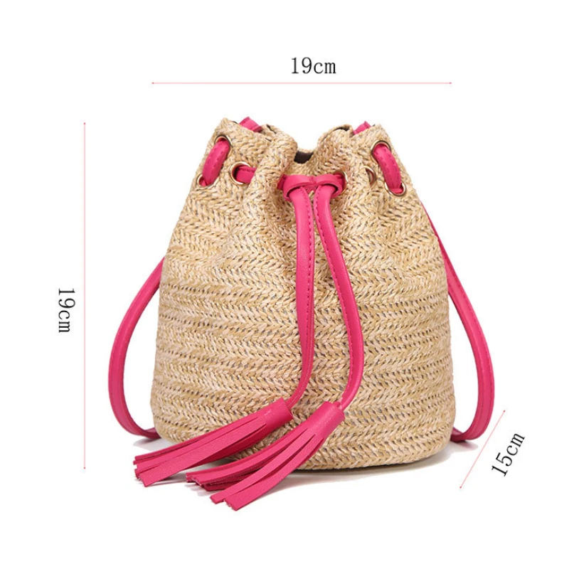 Beach woven round rattan bag indonesia basket straw bag